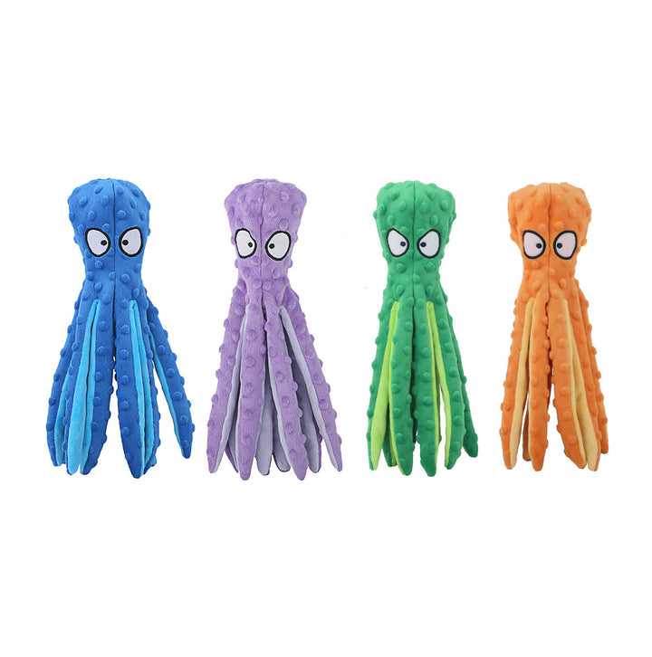 Colorful Squeaky Crinkle Octopus Dog Toys