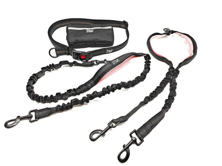 Ultimate Control Hands-Free Double-Dog Leash No-Tangle No-Pull Bungee Leash